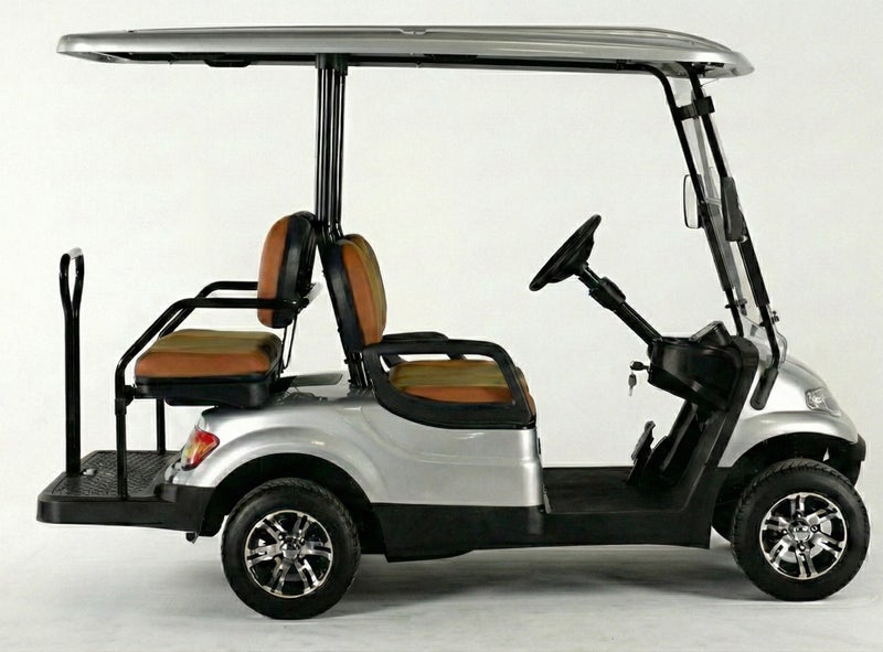 EPIC 2+2 Non-Lifted Electric Golf Cart with Lithium Battery 105Ah & Standard Tires | 4-Seater LSEV (Silver) - Image 5